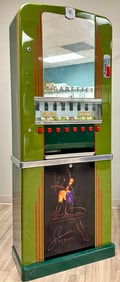 1940'S LEHIGH FOUNDRIES PIN-UP CIGARETTE MACHINE
