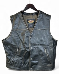 VINTAGE HARLEY DAVIDSON MOTORCYCLES LEATHER RIDING VEST