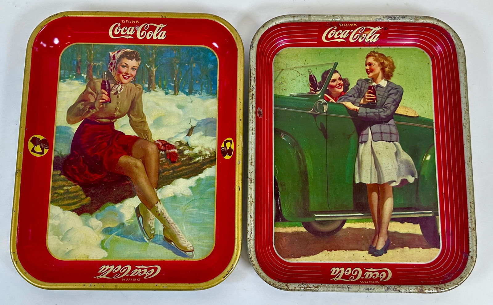 COCA-COLA TIN LITHOGRAPH ADVERTISING TRAYS (1 of 3)