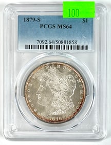 1879-S MORGAN SILVER DOLLAR PCGS MS64