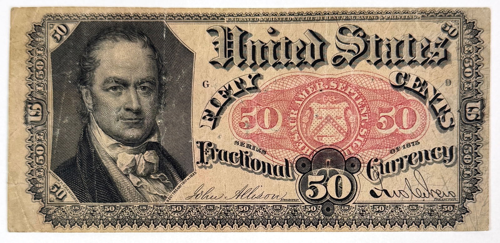 1864 U.S. FIFTY-CENT FRACTIONAL CURRENCY NOTE (1 of 2)