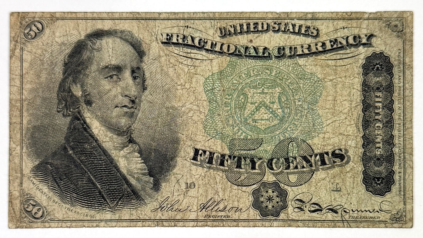 1863 U.S. FIFTY-CENT FRACTIONAL CURRENCY NOTE (1 of 2)