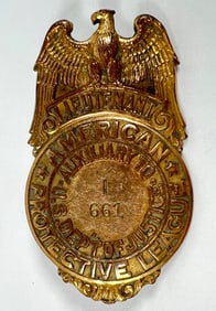 AMERICAN PROTECTIVE LEAGUE OBSOLETE BADGE