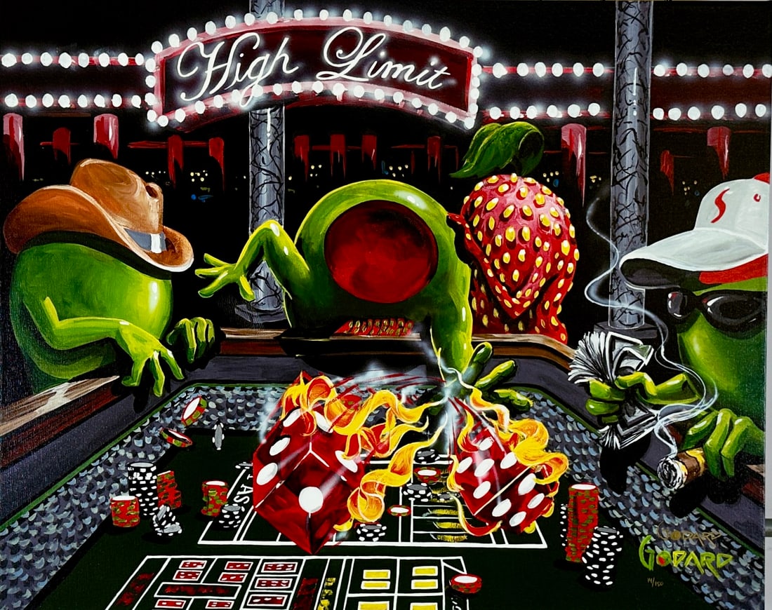 MICHAEL GODARD - SHOOTERS: MICHAEL GODARD (AMERICAN, B.1958) LIMITED EDITION ARTIST HAND-EMBELLISHED GICLEE ON CANVAS. NUMBERED AND BEARING ARTIST'S AUTHORIZED SIGNATURE. 14/150. UNFRAMED, MOUNTED ON STRETCHER. CERTIFICATE OF A