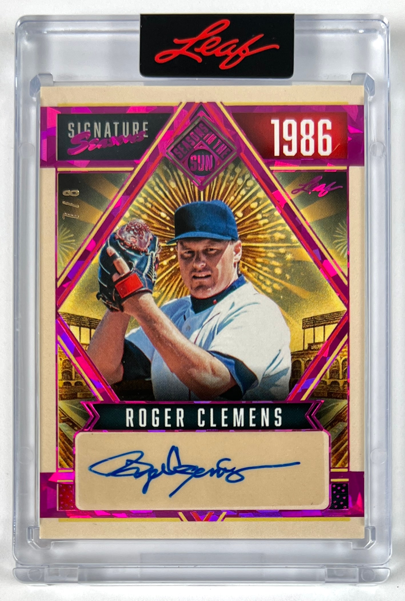 2025 LEAF BASEBALL ROGER CLEMENS: SIGNATURE SEASONS - 1986, SIGNED BY ROGER CLEMENS. MINT