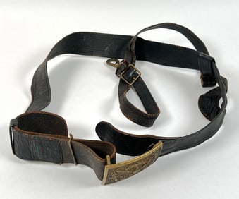 CIVIL WAR ERA OFFICER'S SWORD PLATE AND BELT