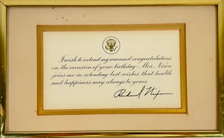 RICHARD NIXON BIRTHDAY GREETING CARD