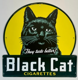 BLACK CAT CIGARETTES SST SIGN