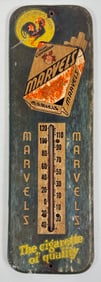 MARVELS CIGARETTES TIN THERMOMETER SIGN