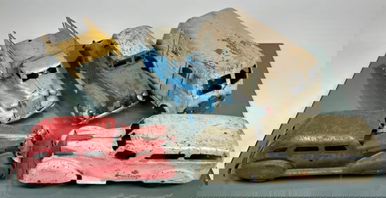 COLLECTION OF VINTAGE PRESSED STEEL TOY TRUCKS