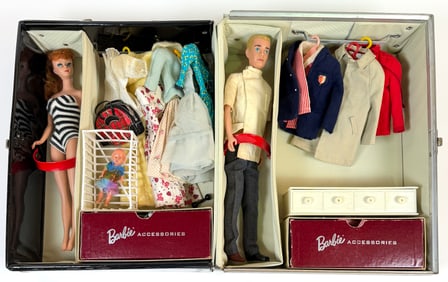 VINTAGE BARBIE AND KEN DOLLS WITH ACCESSORIES
