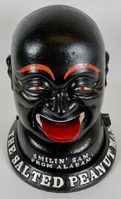 MONUMENTAL SMILIN' SAM CAST IRON COIN BANK