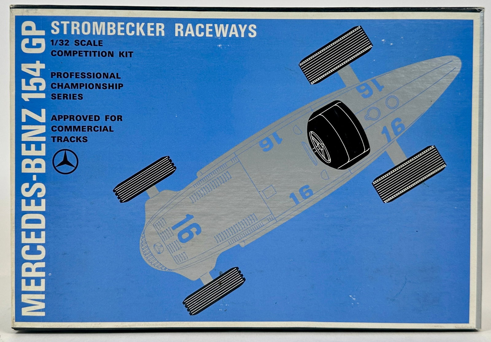 STROMBECKER MERCEDES BENZ 154 GP SLOT CAR: NEW OLD STOCK, ORIGINAL BOX, 1/32 SCALE. CARTON IS 9"X7"X3"