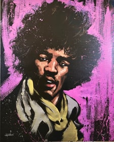 LARGE DAVID GARIBALDI - JIMI HENDRIX PAINTING