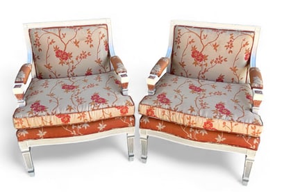PAIR LOUIS XVI STYLE ARM CHAIRS