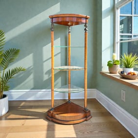 ART DECO EGYPTIAN REVIVAL CORNER CABINET