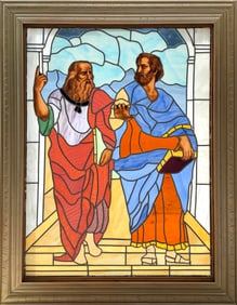 GREAT THINKERS LARGE STAINED GLASS ART