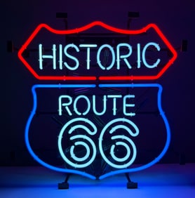 HISTORIC ROUTE 66 NEON ADVERTISING SIGN