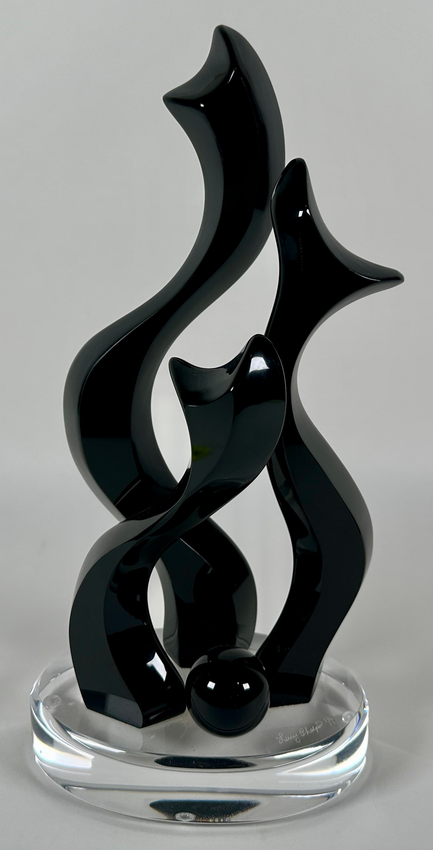 LUCY PHELPS ACRYLIC ART SCULPTURE: SIGNED, 1/1. 13"H