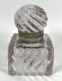 BACCARAT (ATTR.) SWIRLED GLASS INKWELL