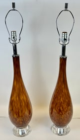 COPPER AVENTURINE ART GLASS LAMPS