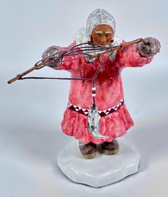 C. ALAN JOHNSON INUIT FIGURE - FISHING