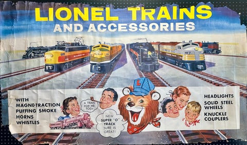 1950'S LIONEL TRAINS DEALER'S POSTER