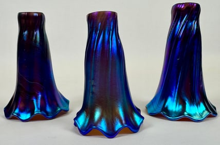 TRIO OF TIFFANY STYLE TULIP SHADES