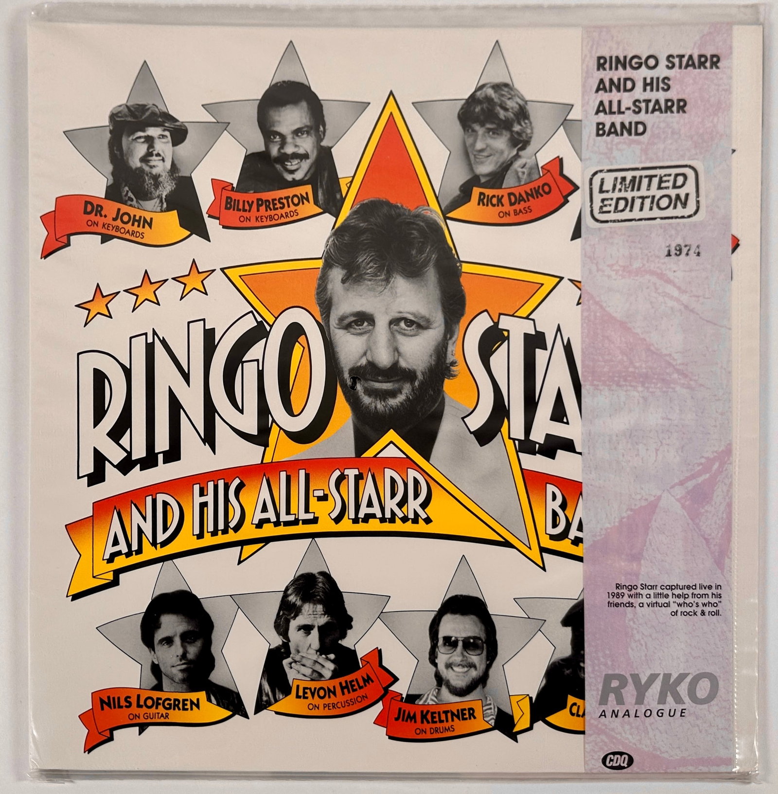 RINGO STARR & HIS ALL-STARR BAND LP RECORD: RINGO STARR - ALL-STARR BAND. LIMITED EDITION 1974/5000. RYKO RECORDS. SEALED.