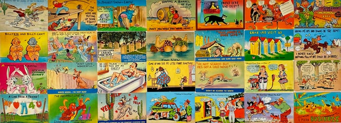 MID-CENTURY COMIC POSTCARDS