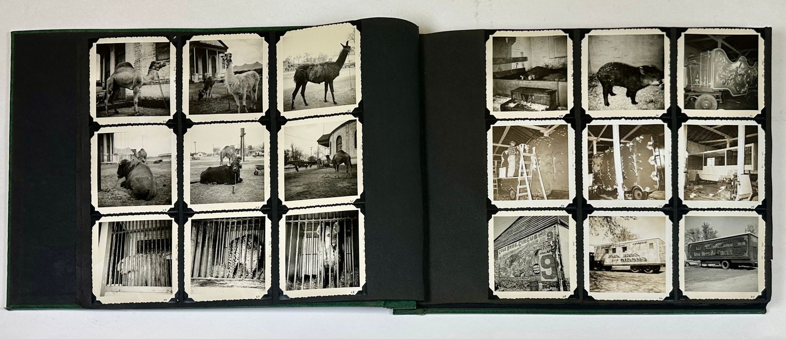 RICHARD REYNOLDS HISTORICAL CIRCUS PHOTO ALBUM: RICHARD REYNOLDS HISTORICAL CIRCUS PHOTOGRAPH ALBUM. TRUCK SHOWS OF MID-TWENTIETH CENTURY INCLUDING KING BROS., HAGEN BROS., CRISTIANI BROS., BARNETT BROS. APPROXIMATELY 275 PHOTOS.