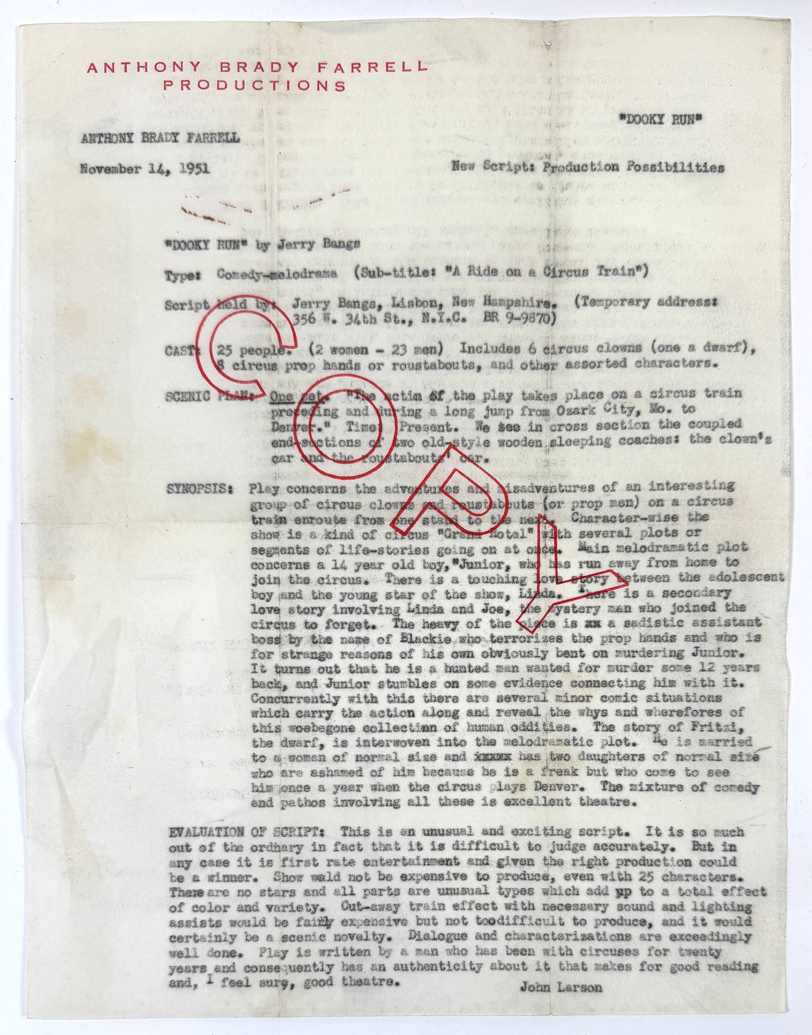 JERRY BANGS - DUKIE RUN - SHOW TRAIN - 2