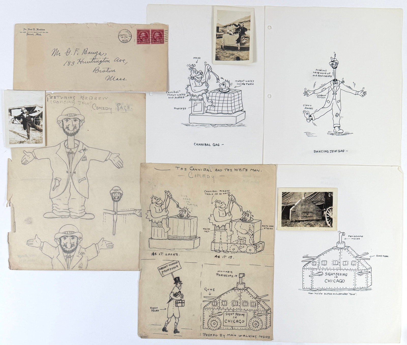 JERRY BANGS - ORIGINAL CIRCUS GAG SKETCHES - 1930 (1 of 5)