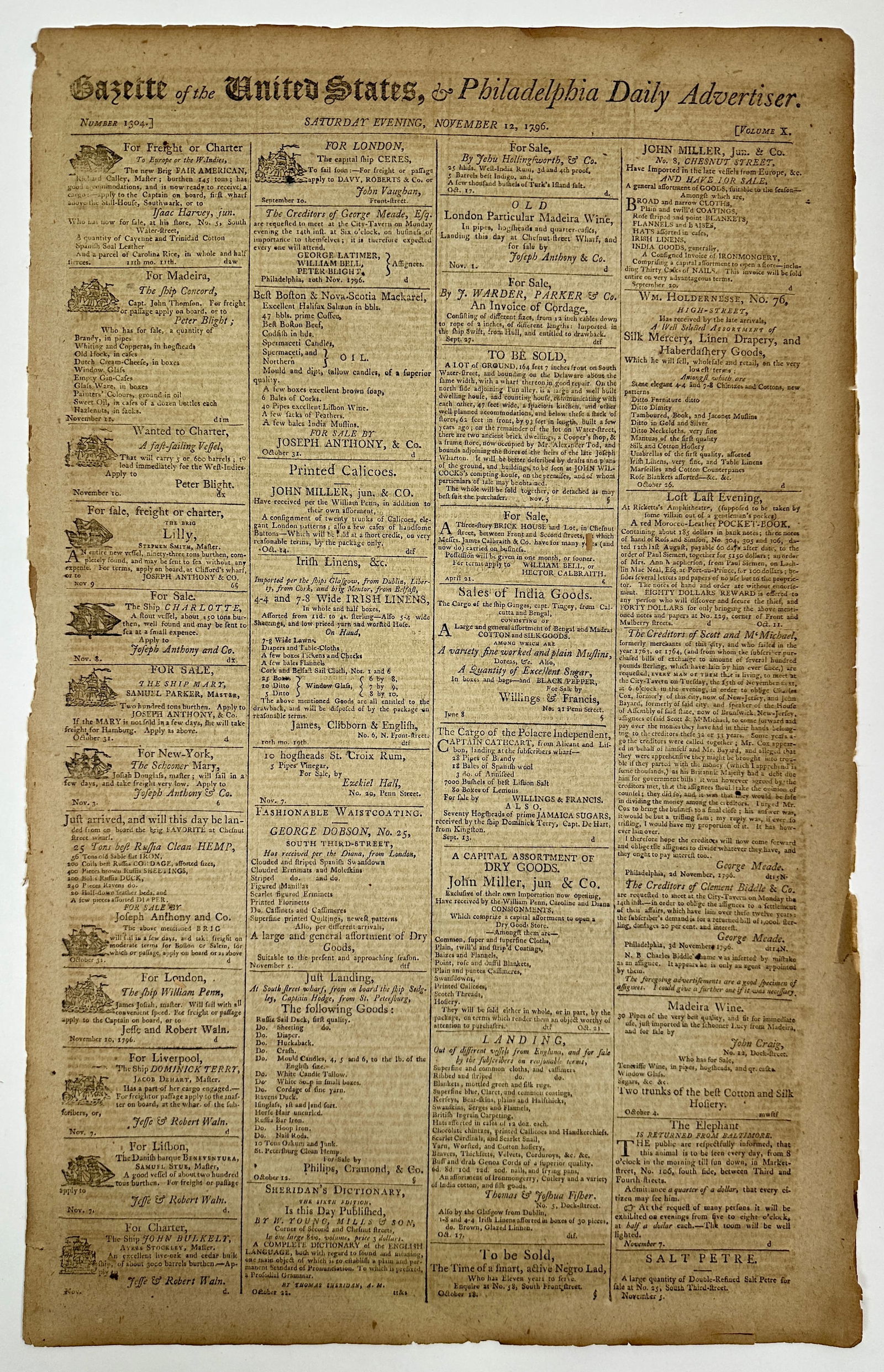 EARLY AMERICAN CIRCUS ADVERTISING - RICKETTS (1 of 4)