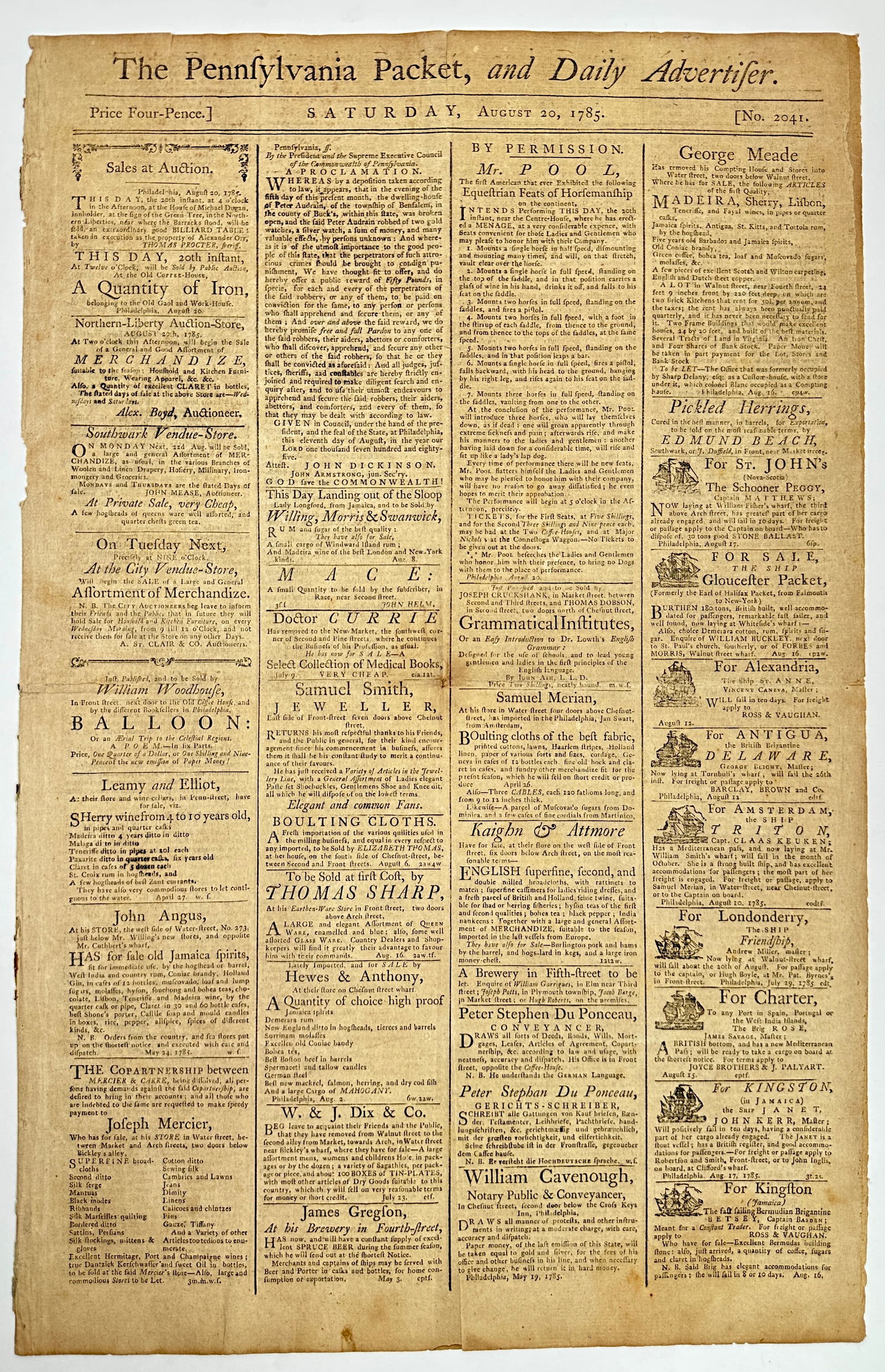 EARLY AMERICAN CIRCUS ADVERTISING - POOL (1 of 3)