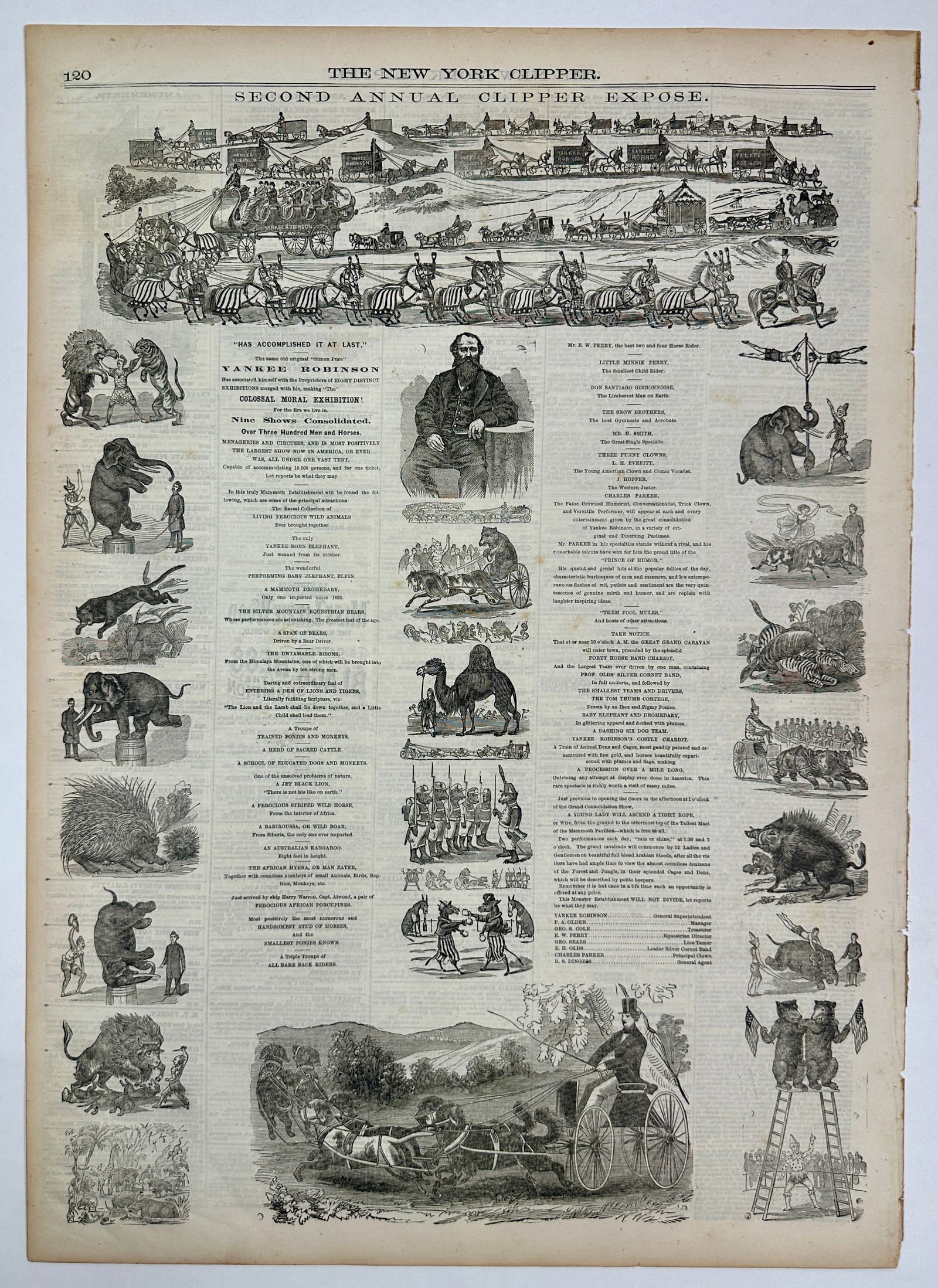 EARLY AMERICAN CIRCUS ADVERTISING - YANKEE ROBINSON (1 of 2)