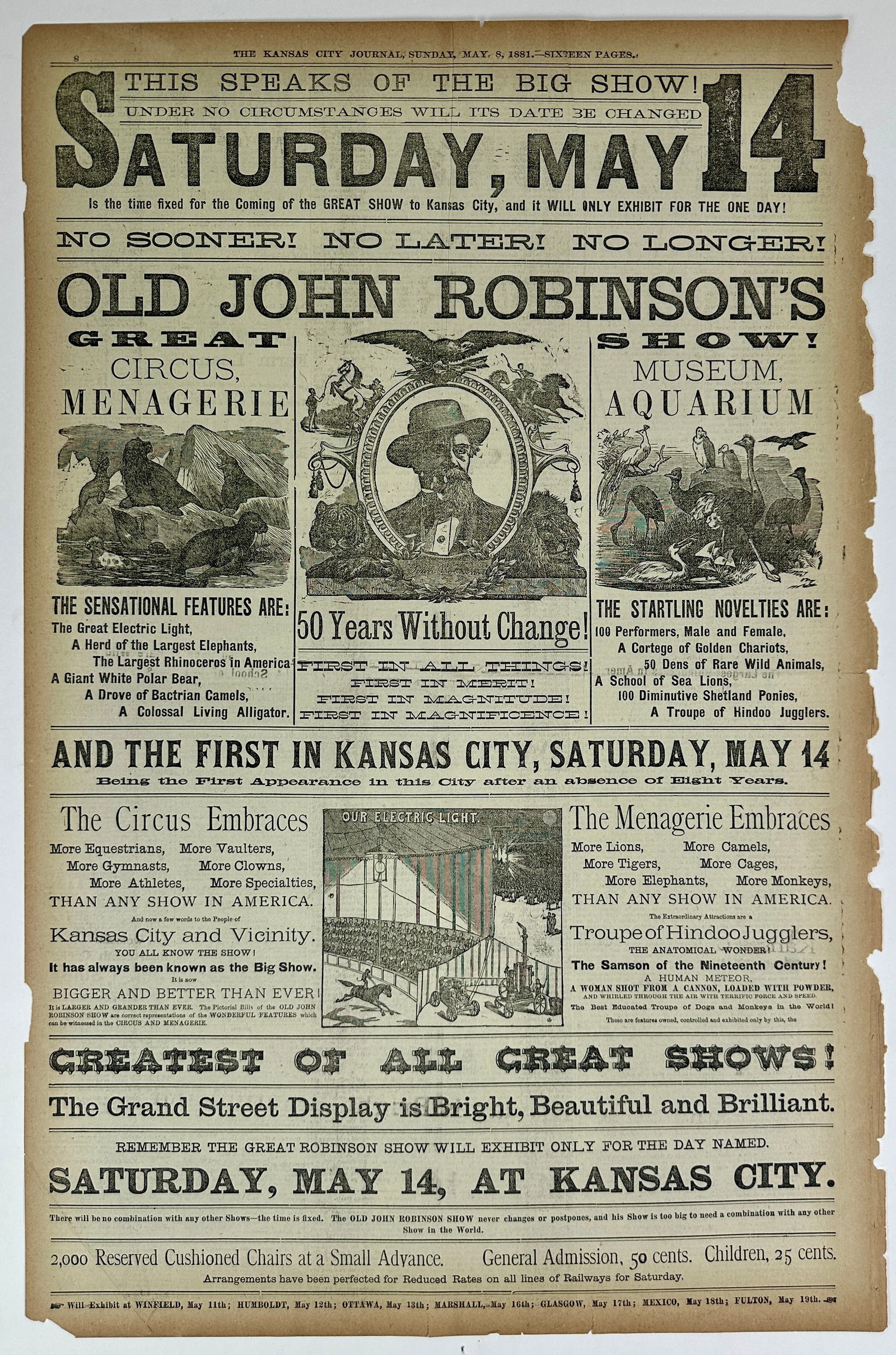 EARLY AMERICAN CIRCUS ADVERTISING - ROBINSON'S (1 of 2)
