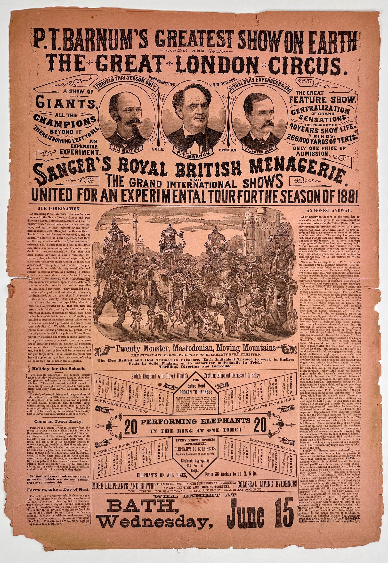 P.T. BARNUM'S GREAT LONDON CIRCUS COURIER (1 of 2)
