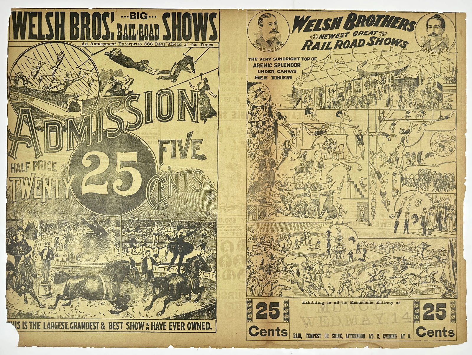 WELSH BROS. BIG RAILROAD SHOWS COURIER (1 of 2)