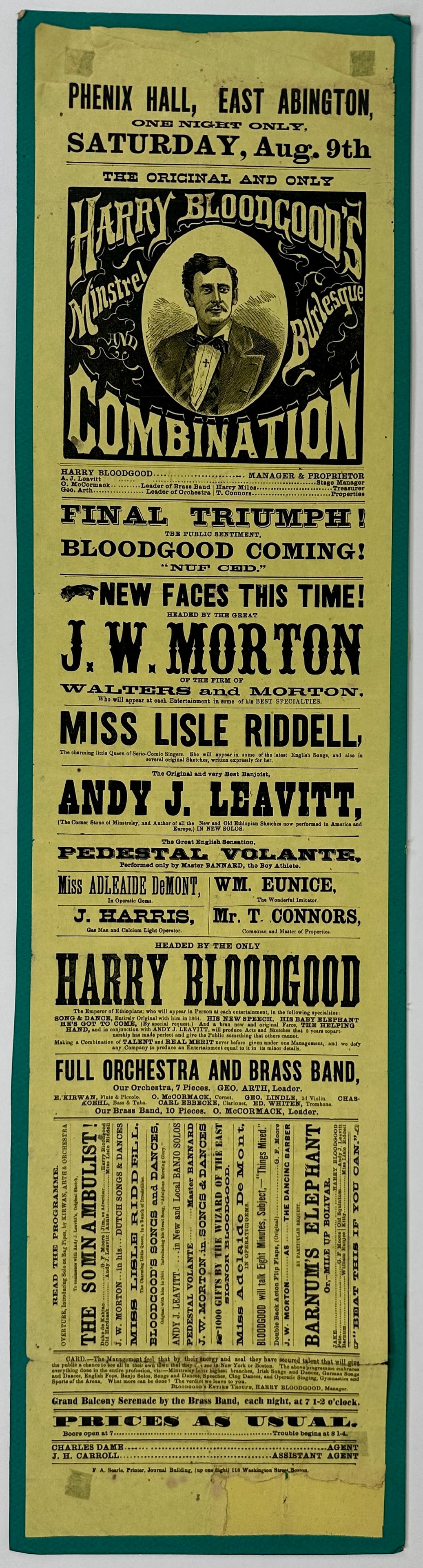 HARRY BLOODGOOD'S MINSTREL BURLESQUE COMBINATION (1 of 1)