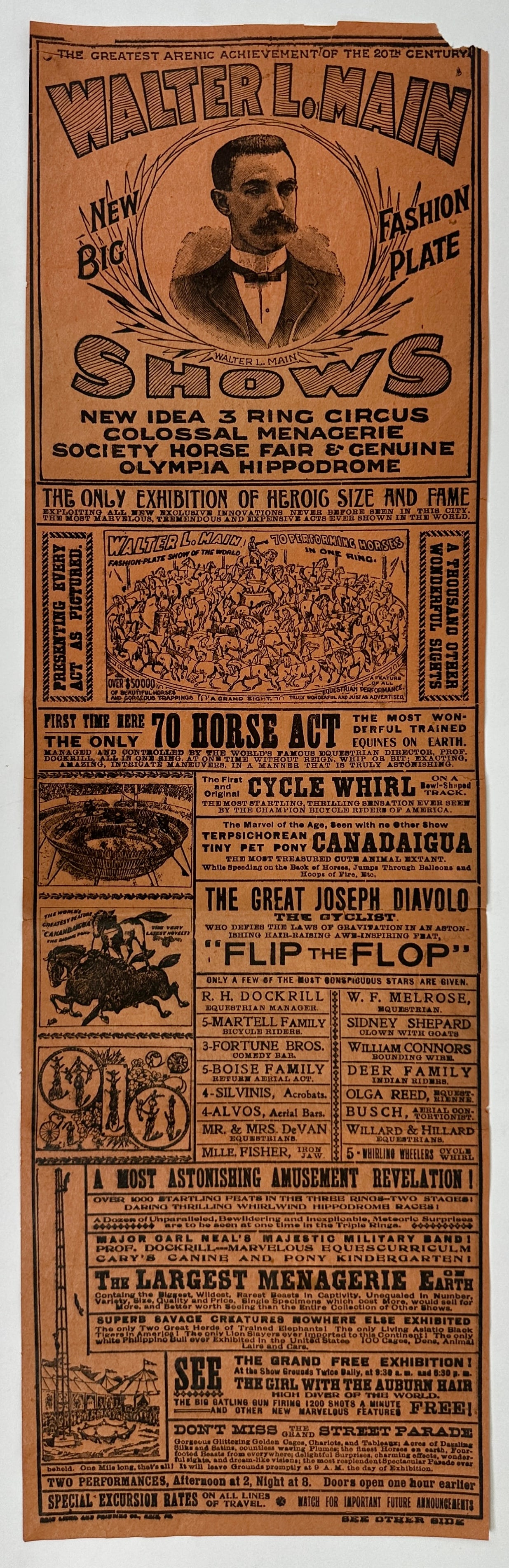 1902 WALTER L. MAIN CIRCUS BROADSIDE (1 of 2)