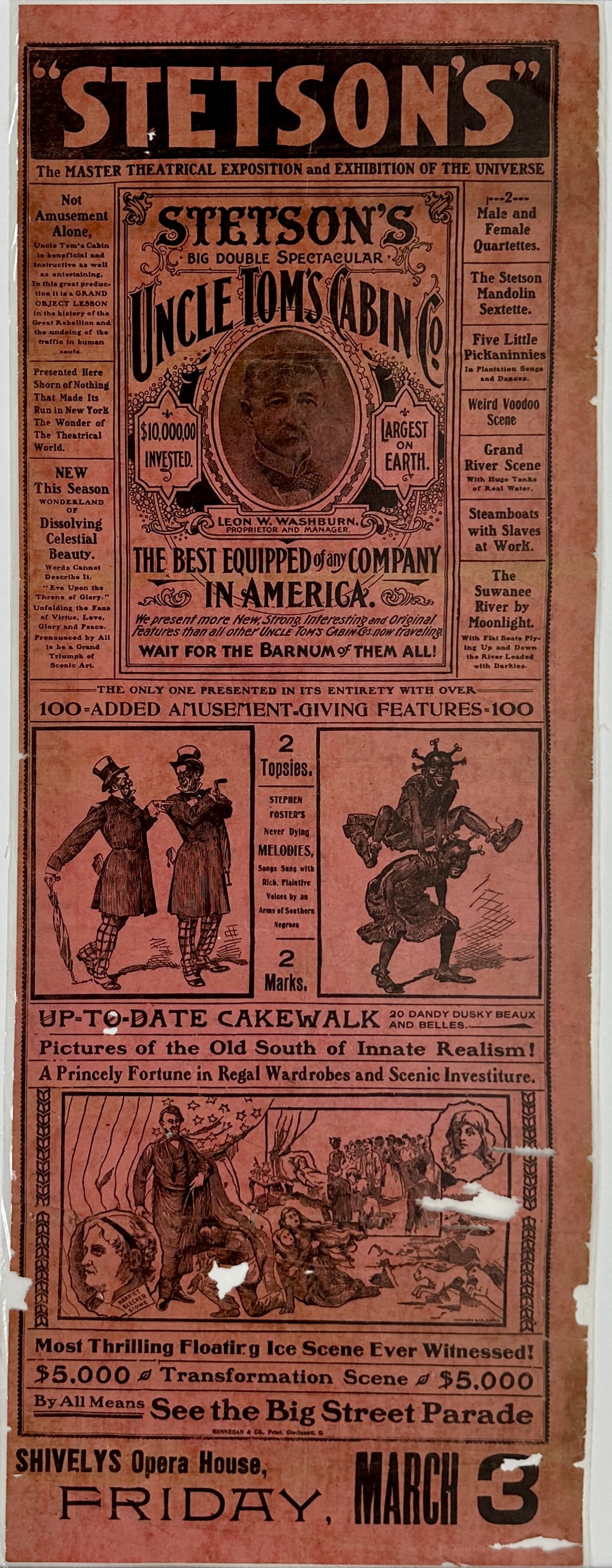 STETSON'S - UNCLE TOM'S CABIN BROADSIDE (1 of 2)