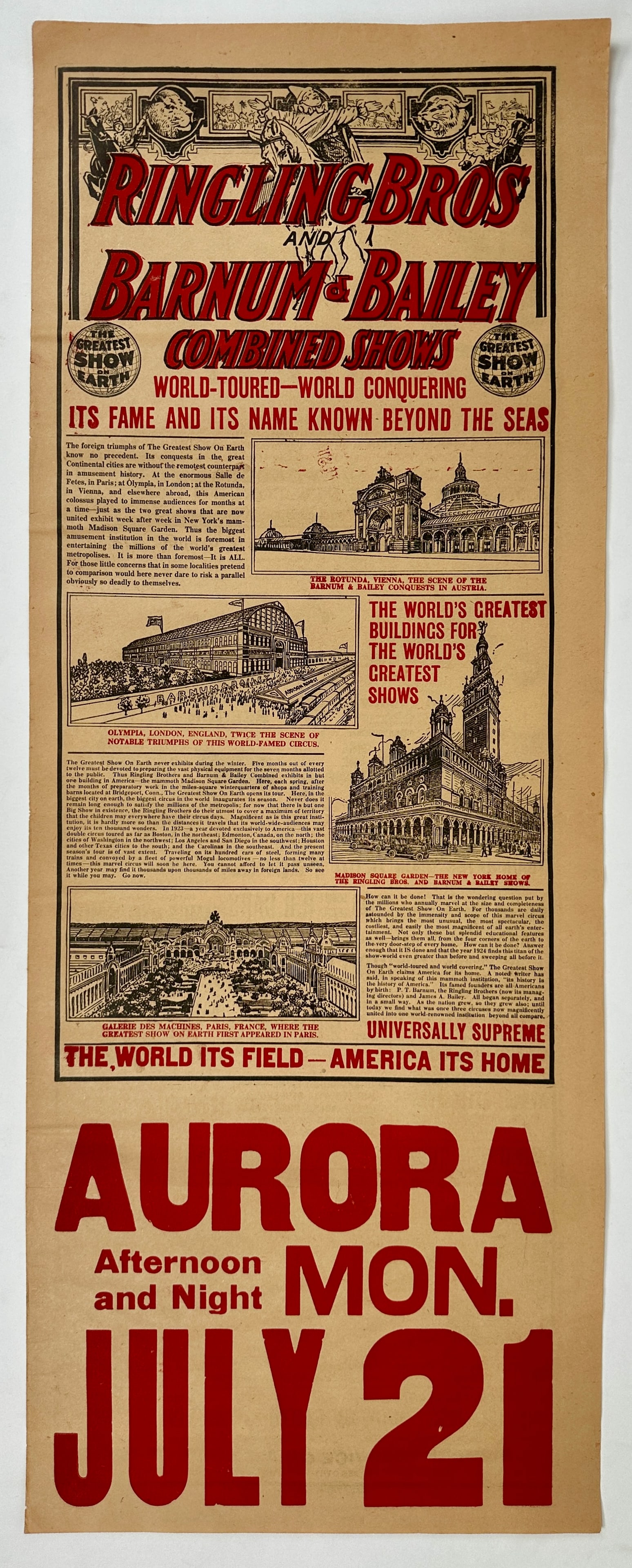 RINGLING BROS. BARNUM BAILEY CIRCUS BROADSIDE (1 of 2)
