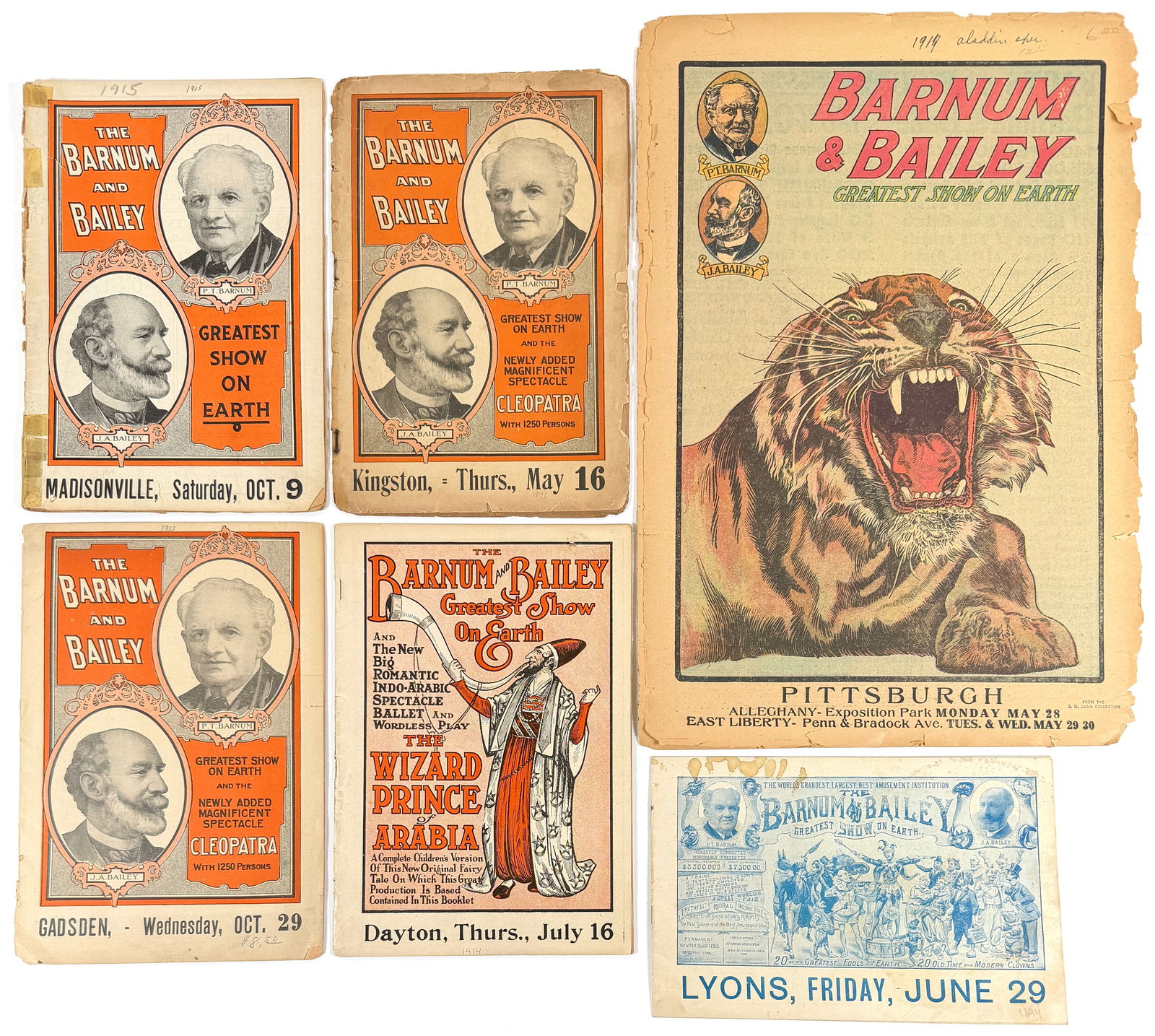 BARNUM & BAILEY CIRCUS MAGAZINE COURIERS: BARNUM & BAILEY - GREATEST SHOW ON EARTH, C.1910. WEAR COMMENSURATE WITH AGE.