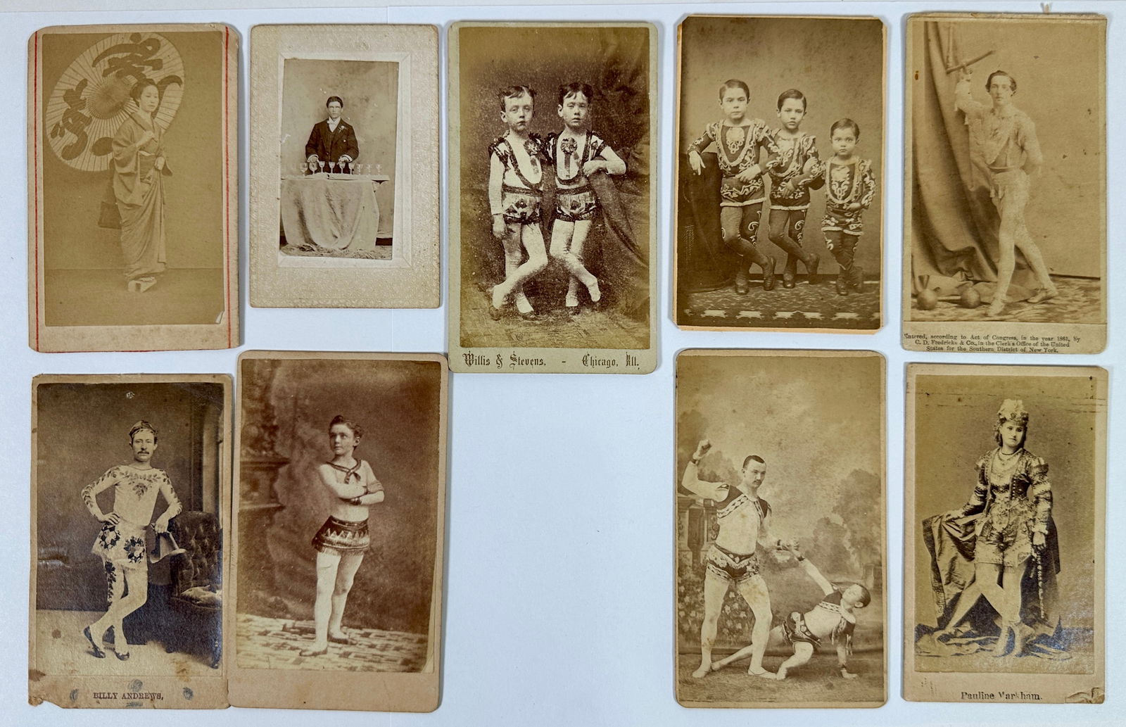 COLLECTION OF ANTIQUE CIRCUS CABINET PHOTOGRAPHS (1 of 2)