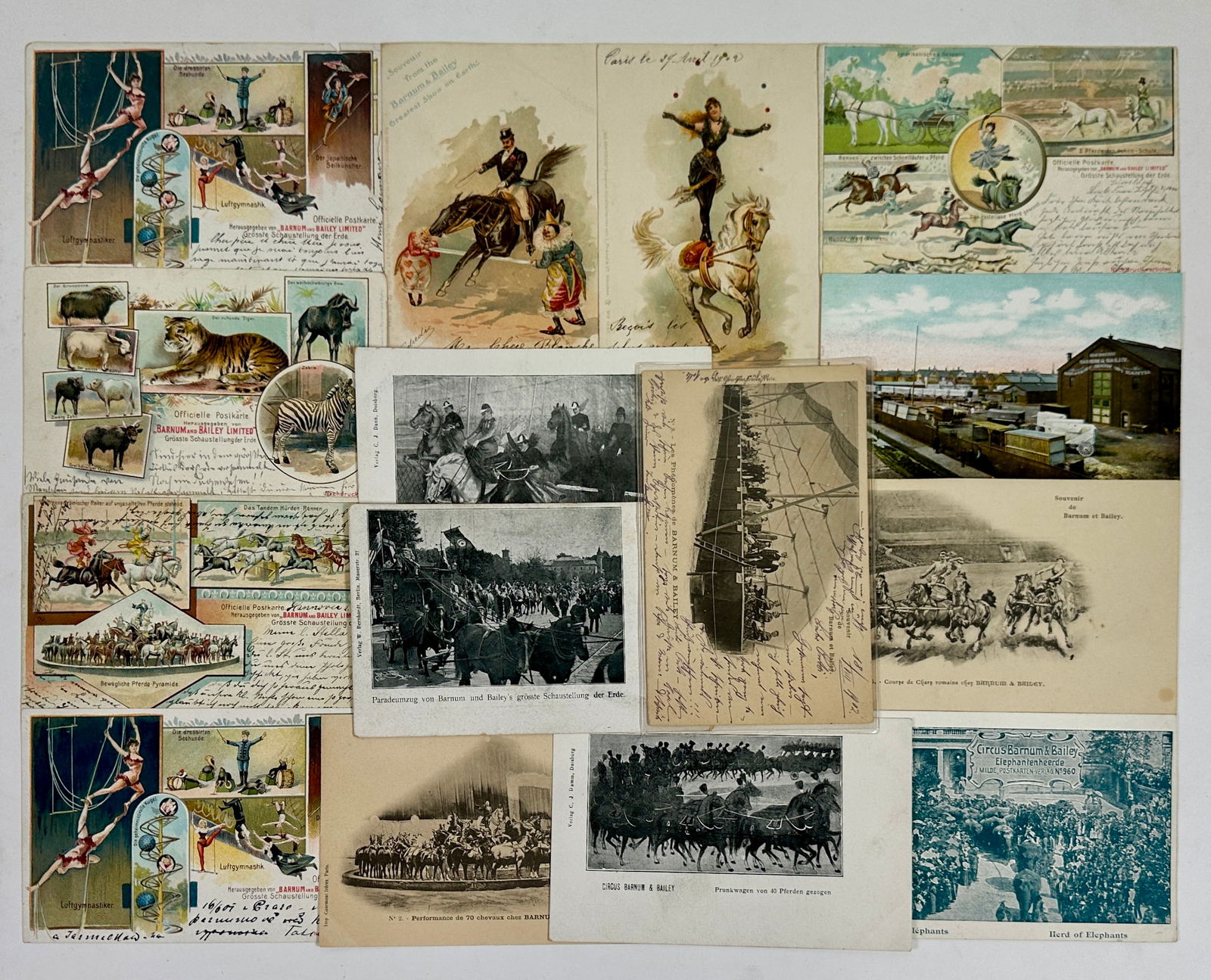 BARNUM AND BAILEY GREATEST SHOW ON EARTH POSTCARDS (1 of 5)