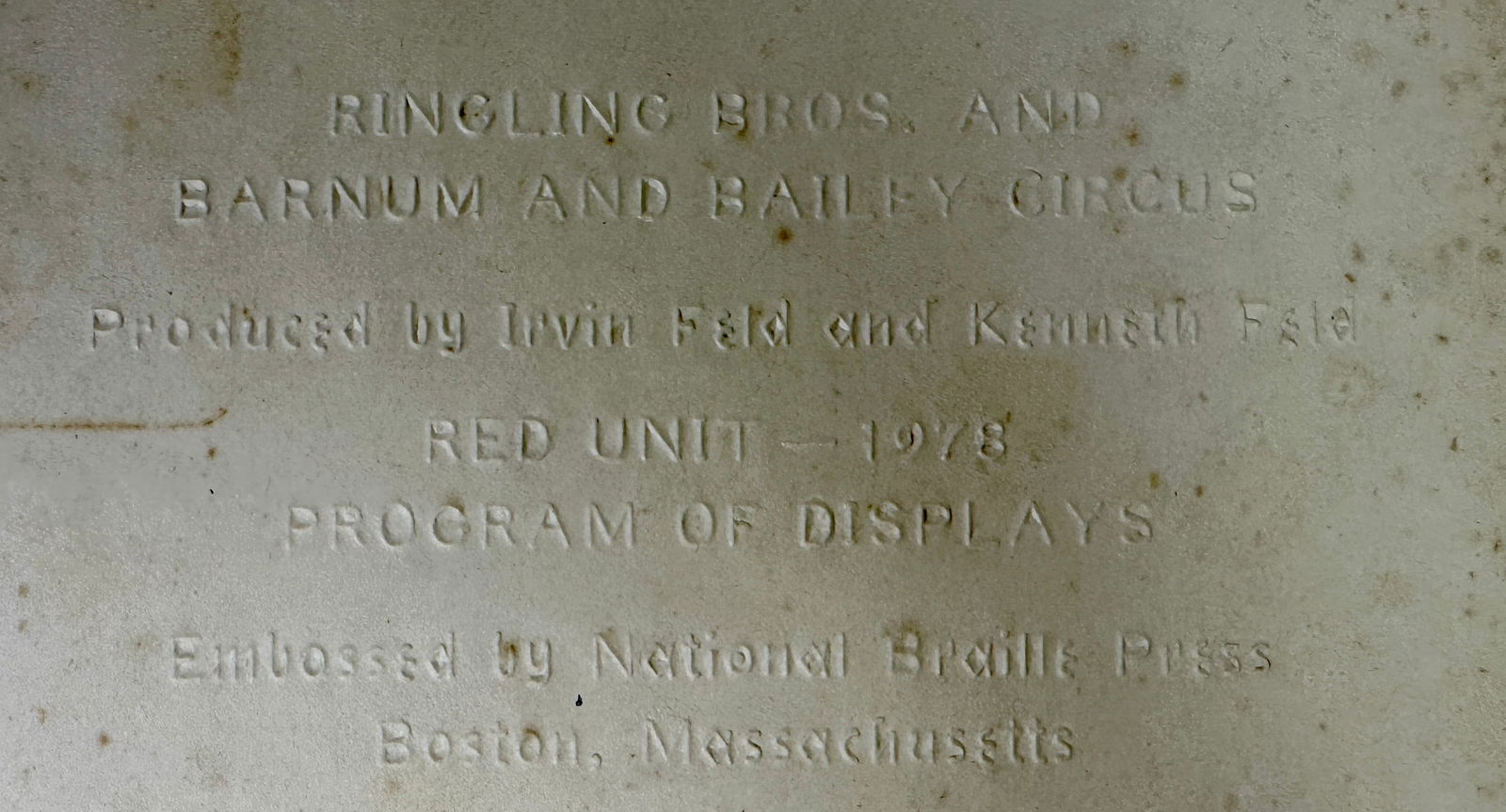 1978 RINGLING BROS. BARNUM BAILEY BRAILE PROGRAM - 2