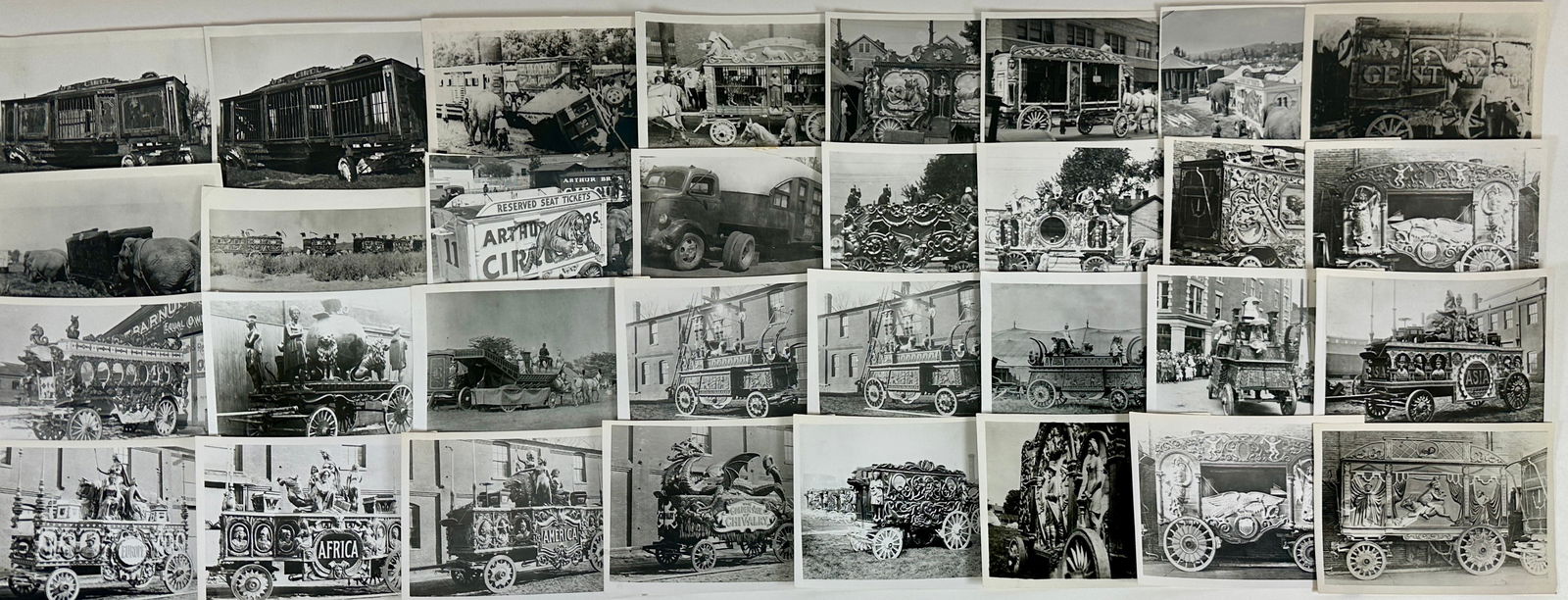 CIRCUS PHOTOGRAPH COLLECTION: CIRCUS WAGONS, APPROX. 5"X7"