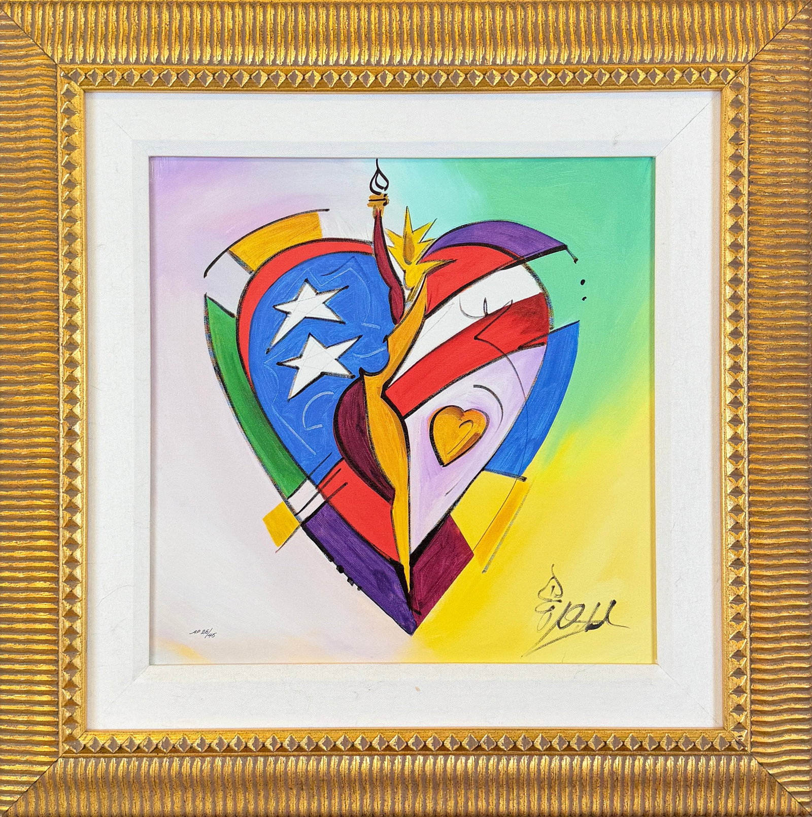 ALFRED GOCKEL - STARLIT GICLEE PAINTING: ALFRED GOCKEL (GERMAN, B.1952) GICLEE IN COLOR ON CANVAS, SIGNED LOWER RIGHT AND NUMBERED, AN EDITION OF 295, A/P. PARK WEST APPRAISAL FOR $1,195, WITH COA. 25"X25"