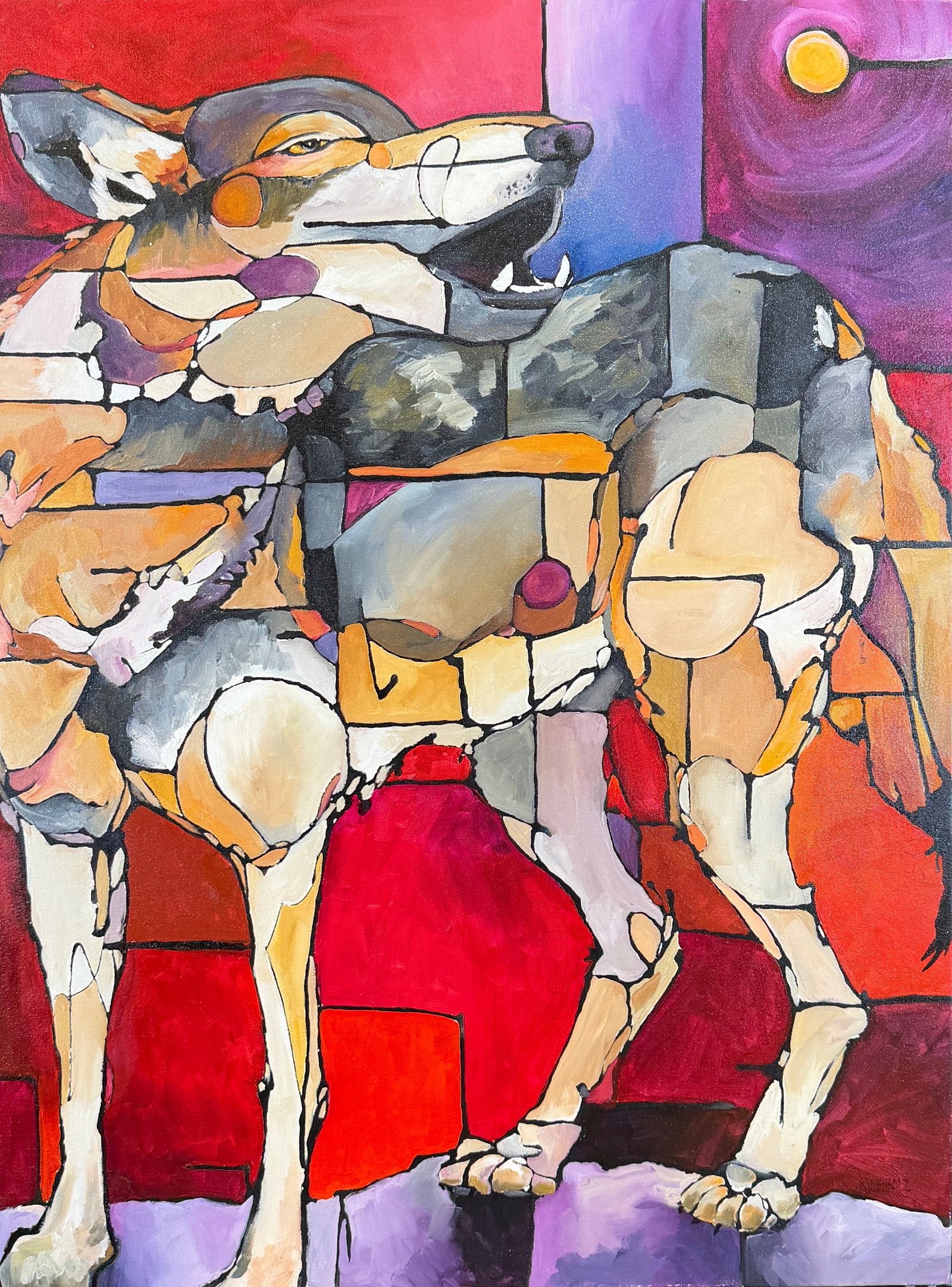 AMY RINGHOLZ - LUNAR LYRICS PAINTING: AMY RINGHOLZ (AMERICAN, CONTEMPORARY) OIL ON CANVAS TITLED: LUNAR LYRICS. 40"X30".